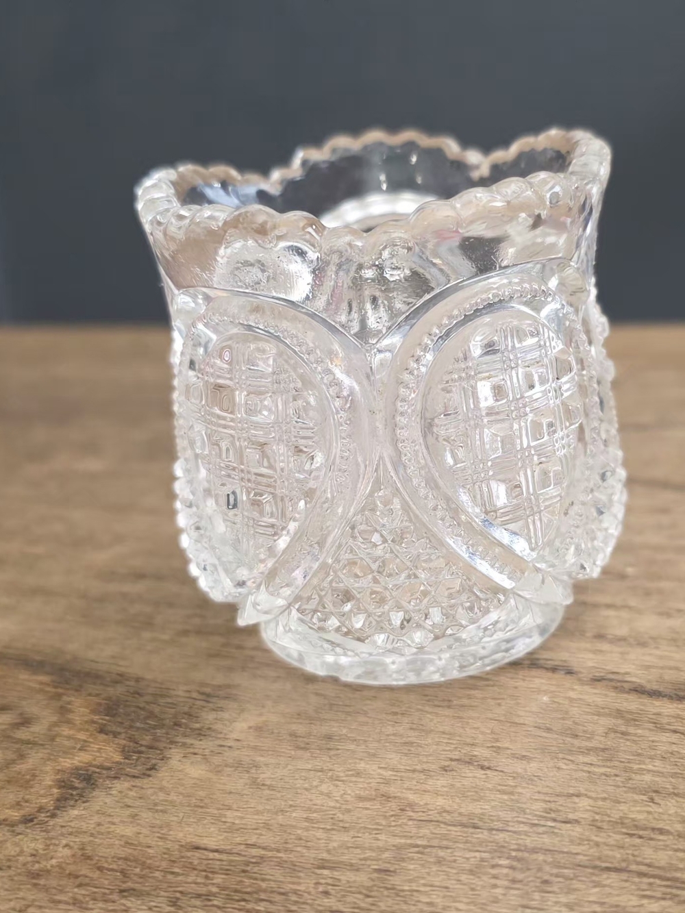 Clear Pressed Glass Decorative Votive Holder